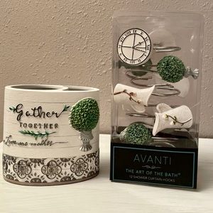 Avanti Bathroom Accessories Toothbrush Holder Shower Curtain Hooks